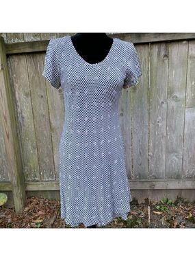 HAMPTON vintage plaid check floral short sleeved dress